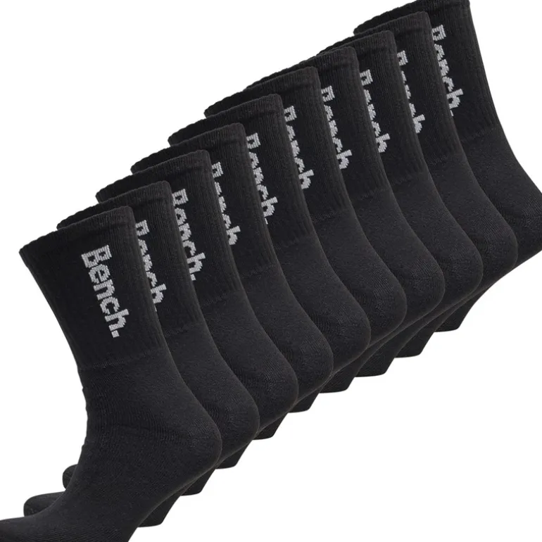 Apollo Ten Pak Støddæmpende Crew Sokker til Herre Sort/Hvid