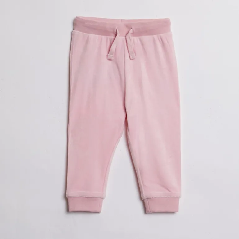 Baby Piger Velour Hjerte Logo Træningsdragt Mandelblomst