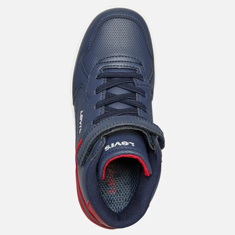 Børne Dereck Hi Top Sneakers Navy Rød 0290