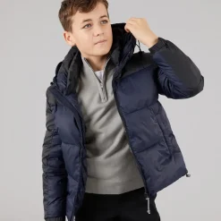 Børne jakke med hætte Navy/​Sort