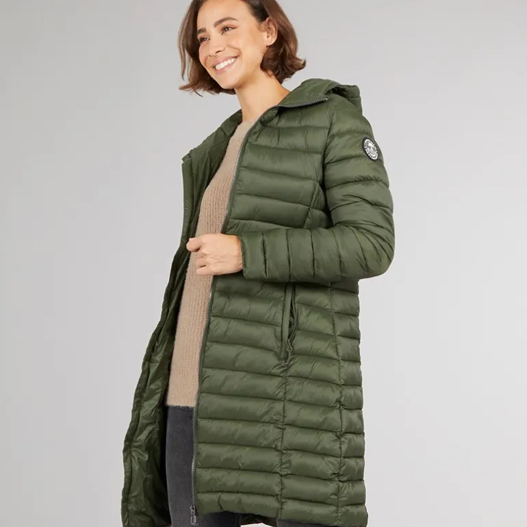 Dame Briarlea Polstret Hætte Mellemlang Frakke Dark Vine