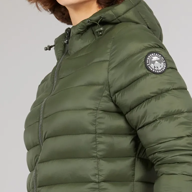 Dame Briarlea Polstret Hætte Mellemlang Frakke Dark Vine