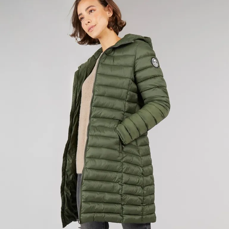 Dame Briarlea Polstret Hætte Mellemlang Frakke Dark Vine