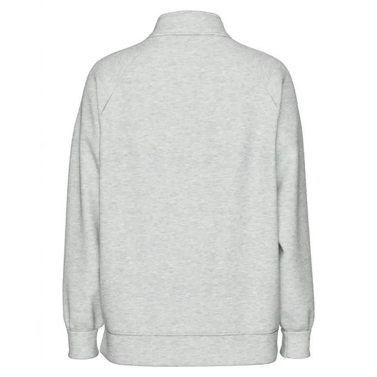 Dame Chilli Halv lynlås sweatshirt Light Grey Melange