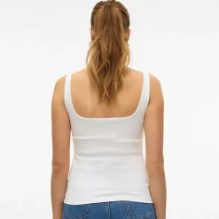 Dame Chloe Firkantet Hals Top Sne Hvid