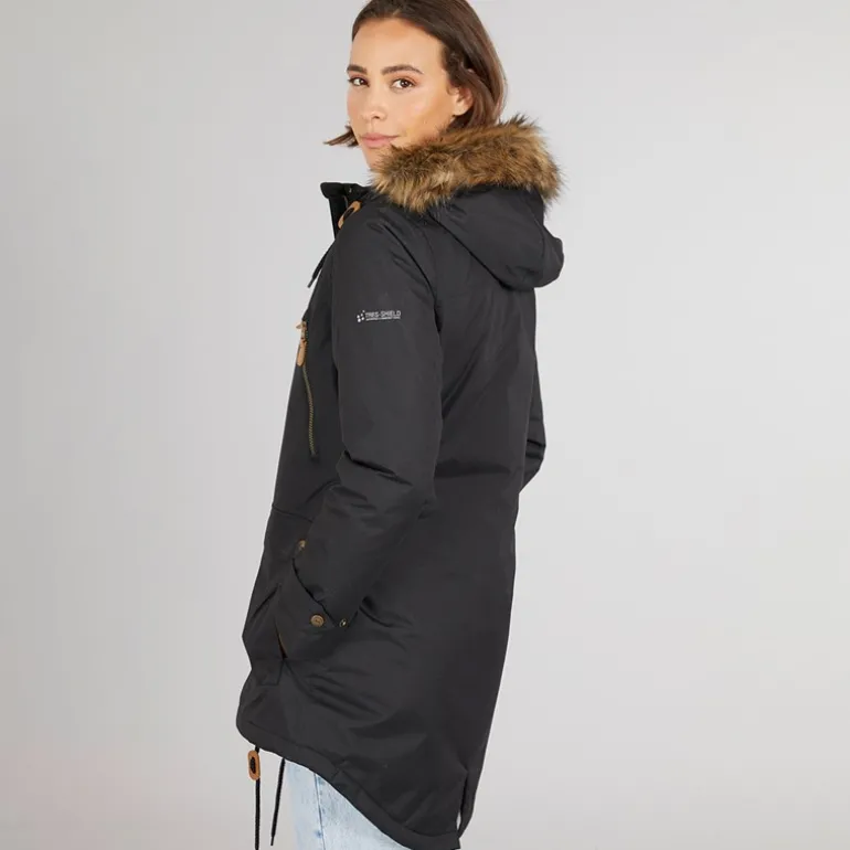 Dame Clea Isoleret Vandtæt Parka Sort