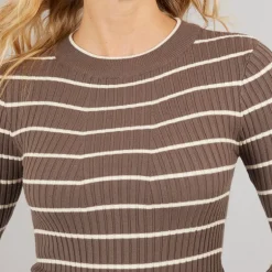 Dame Crista O Hals Strikket Sweater Morel