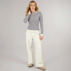 Dame Crista O Hals Strikket Sweater Ombre Blue