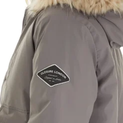 Dame Cropped Fur Parka Grå