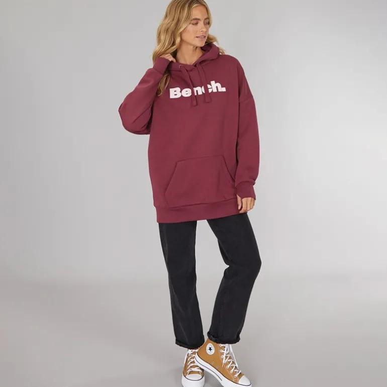Dame Dayla Oversized Hættetrøje Burgundy