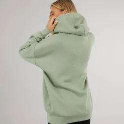 Dame Dayla Oversized Hættetrøje Mørk Salvie Grøn