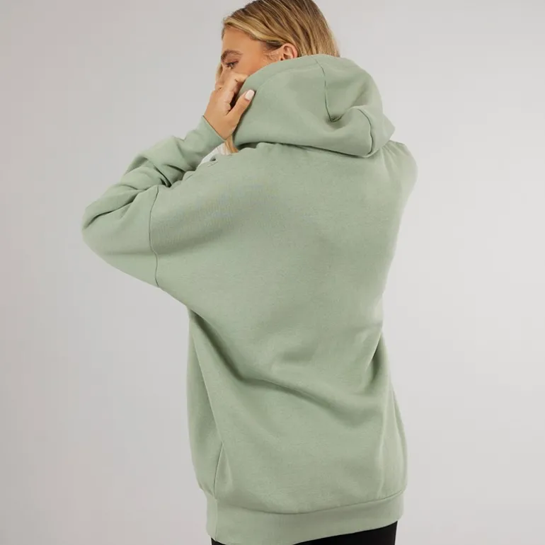 Dame Dayla Oversized Hættetrøje Mørk Salvie Grøn
