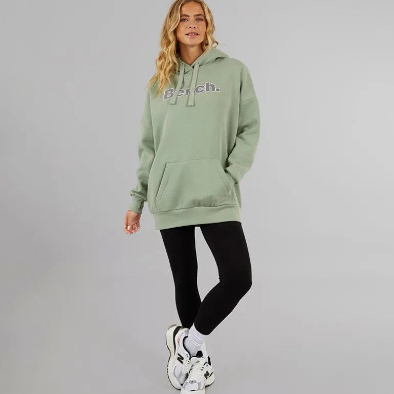 Dame Dayla Oversized Hættetrøje Mørk Salvie Grøn