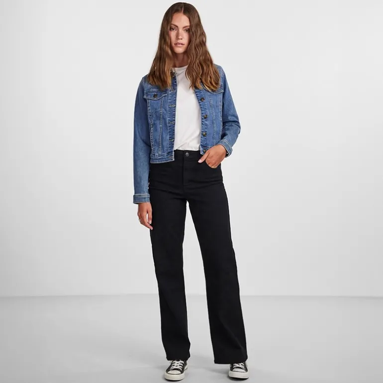 Dame denim jakke Medium Blue Denim