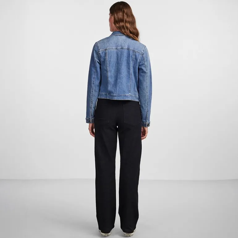 Dame denim jakke Medium Blue Denim