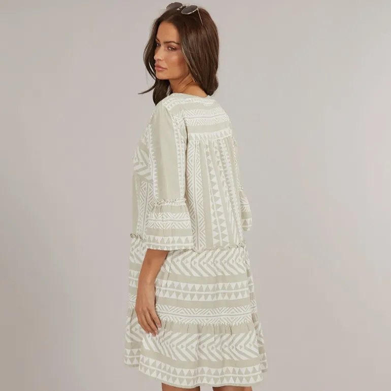 Dame Dicthe Tunika Sølv Lining Ibiza Sne Hvid