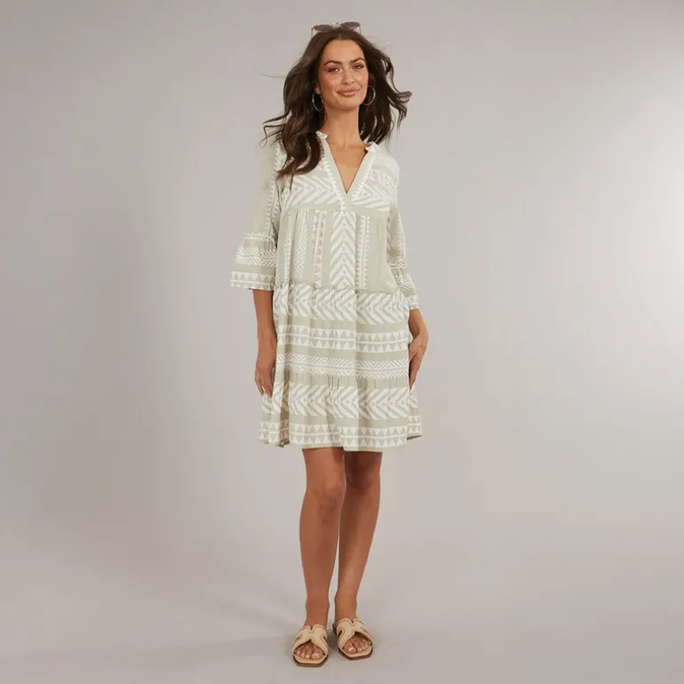 Dame Dicthe Tunika Sølv Lining Ibiza Sne Hvid