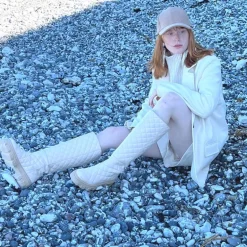 Dame Emily I Paris Lange Støvler 402 Natur 402 Natural (Beige)