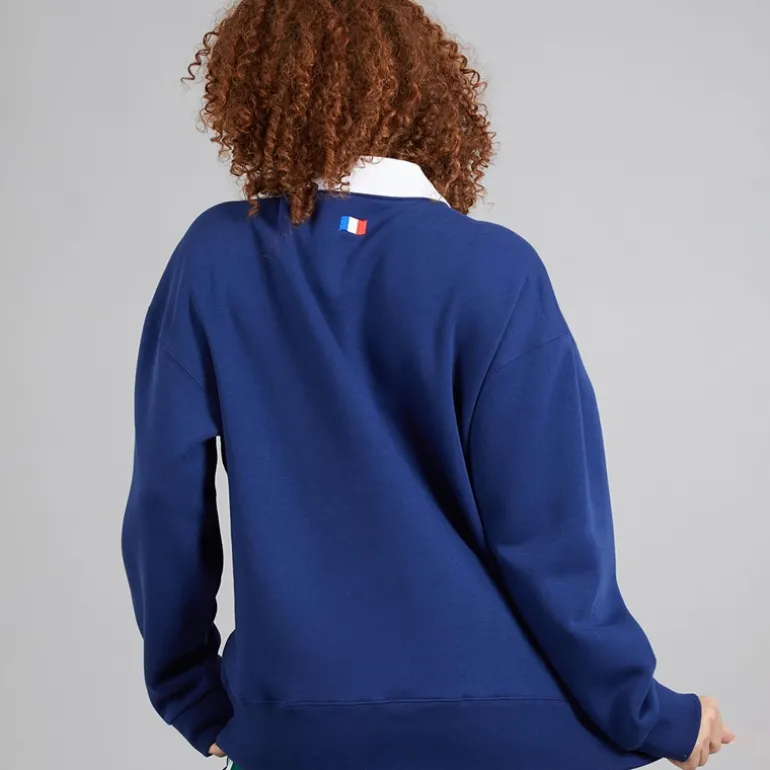 Dame FFC Frankrig Rugby Langærmet Sweatshirt Dark Blue/Hvid