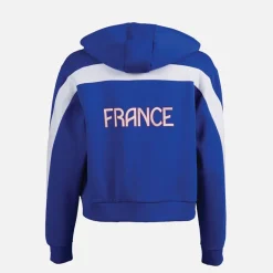 Dame FFR Team Frankrig Hættetrøje Semi Lucid Blue