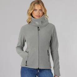 Dame Funnel Microfleece Track Top Grafit Grå