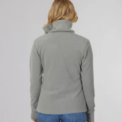 Dame Funnel Microfleece Track Top Grafit Grå