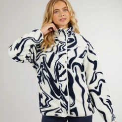 Dame Gorla Borg Fleece Vinter Hvid/​Navy Hvirvel