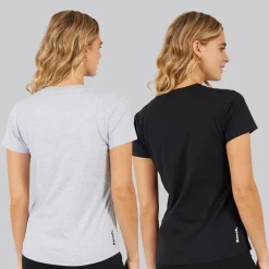 Dame Grammen T-shirts To-pak Sort/​Grå Melange