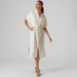 Dame Iris Kortærmet Skjorte Kjole Pearled Ivory