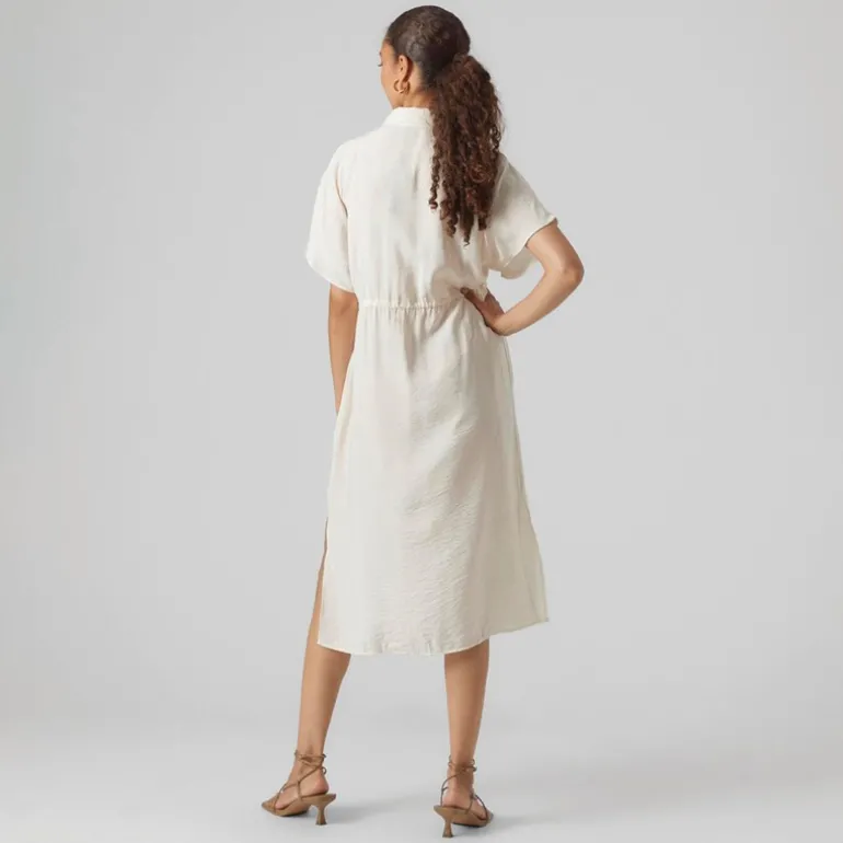 Dame Iris Kortærmet Skjorte Kjole Pearled Ivory