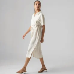 Dame Iris Kortærmet Skjorte Kjole Pearled Ivory