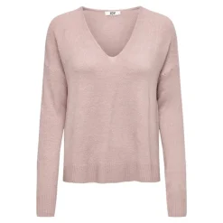 Dame Jdycharly O Neck Pullover V-udskæring trøjer Bleg Lyserød