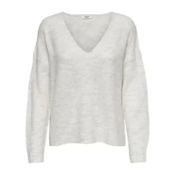 Dame Jdycharly O Neck Pullover V-udskæring trøjer Hvid