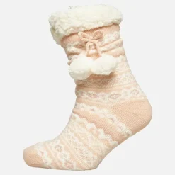 Dame Kimany kabelstrikkede sokker støvet pink meleret