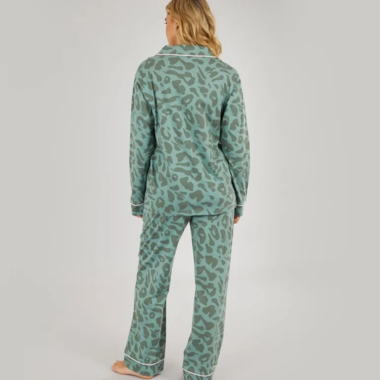Dame Korda Pyjamas Mørk Salvie Leopard