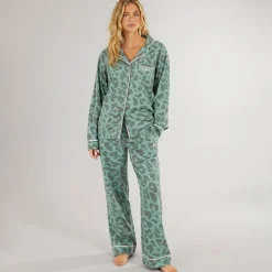 Dame Korda Pyjamas Mørk Salvie Leopard