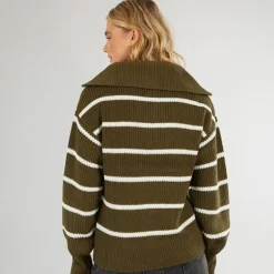 Dame Margita Jumper Mørk Oliven