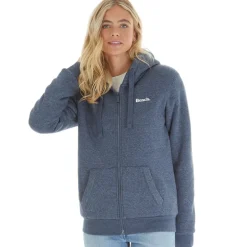 Dame Mintz Teddyforet Zip-gennem Trøje Marine Melange