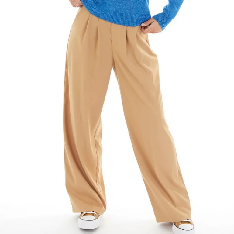 Dame Monnie Bukser med Vid Ben Beige