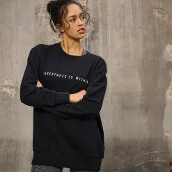 Dame Oversized Crew Neck Sweatshirt Black Beauty
