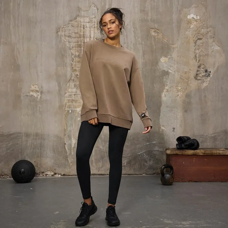 Dame Oversized Crew Neck Sweatshirt Fossil