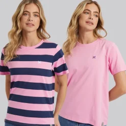 Dame Oxbow To-pak T-shirts Pink/​Navy
