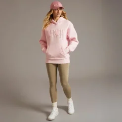 Dame Riddy Oversized Hættetrøje Pink Frost