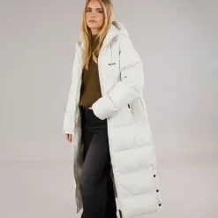 Dame Ryelle Maxi Længde Pufferjakke Vinter Hvid