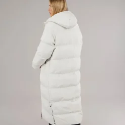 Dame Ryelle Maxi Længde Pufferjakke Vinter Hvid