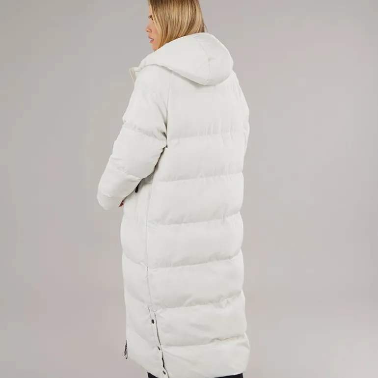 Dame Ryelle Maxi Længde Pufferjakke Vinter Hvid