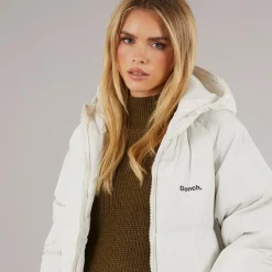 Dame Ryelle Maxi Længde Pufferjakke Vinter Hvid