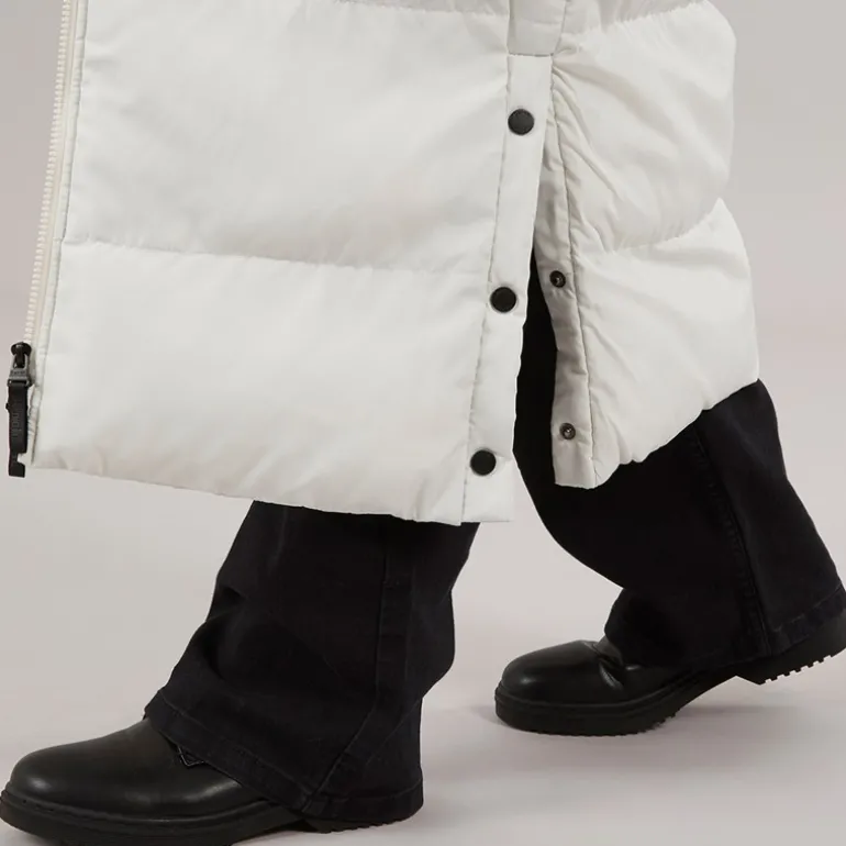 Dame Ryelle Maxi Længde Pufferjakke Vinter Hvid