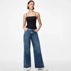 Dame Selma vide bukser Medium Blue Denim
