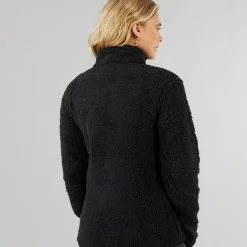 Dame Sherpa Fleece Jakke Sort